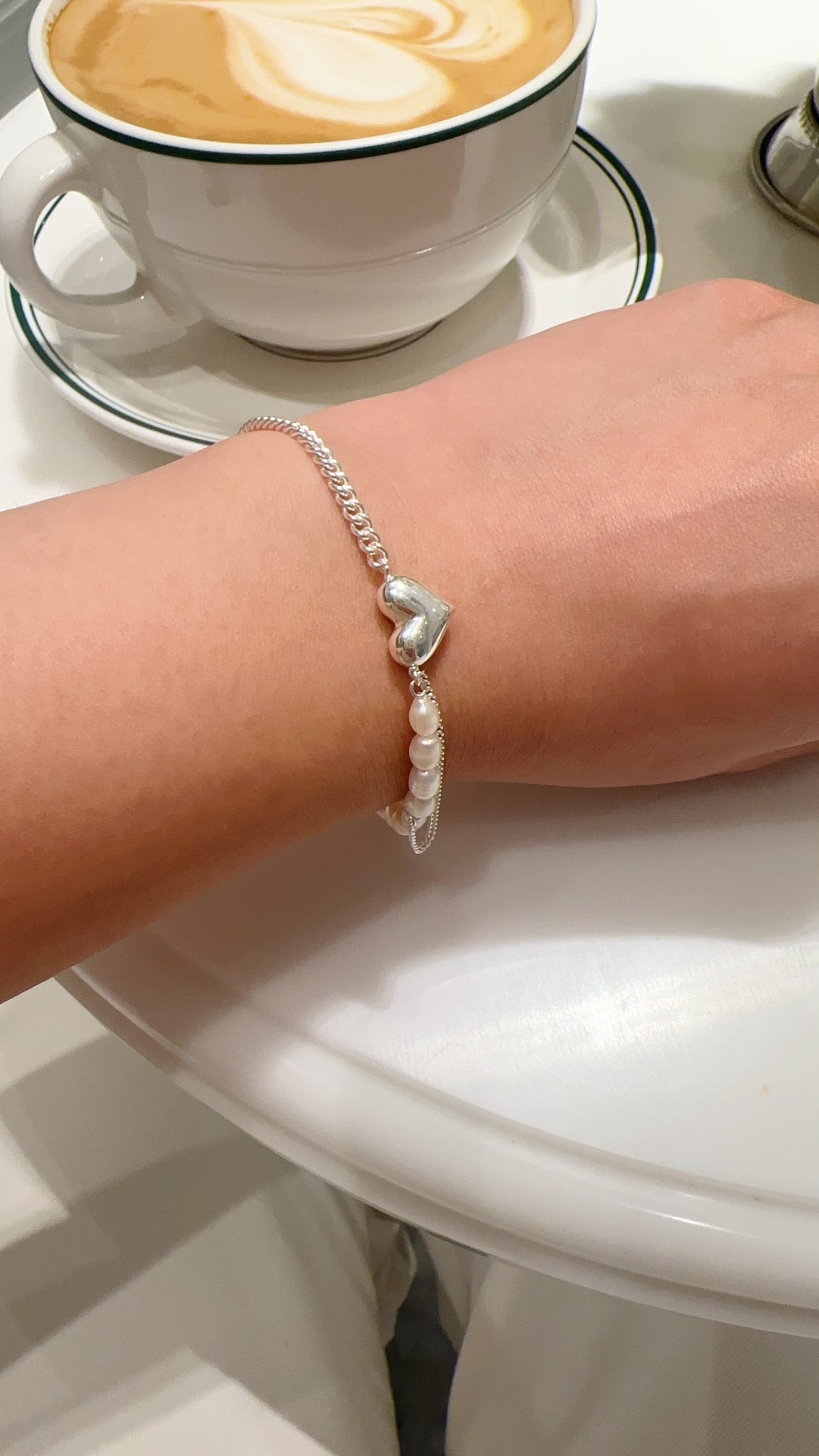 Heart Pearl Bracelet