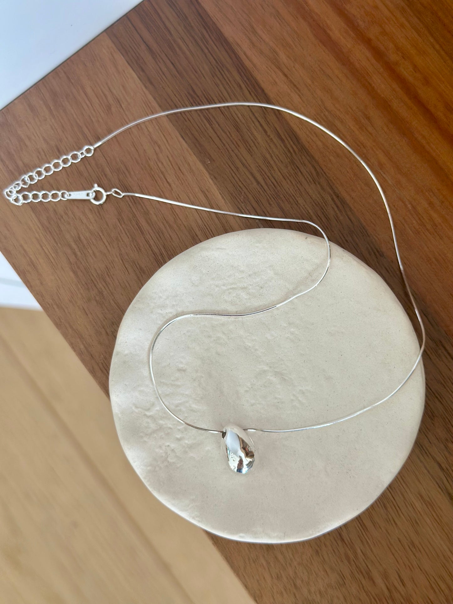 Silver Bean Necklace
