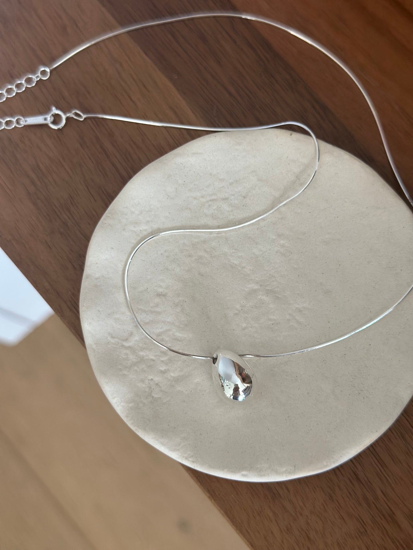 Silver Bean Necklace